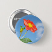 Fröhliche Erdbeerblüte Button (Vorne & Hinten)