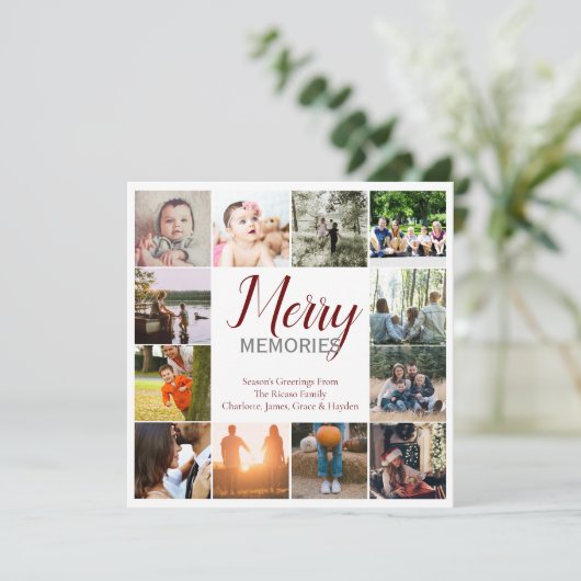 Fröhliche Erinnerungen 12 Fotovorlage Weihnachten (Stehend Vorderseite)