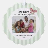 Fröhliche Erinnerungen 2 Fotos Weihnachtsfeier Ornament Karte (Vorderseite)