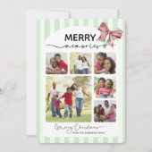 Fröhliche Erinnerungen Foto Collage Nachricht Bow Feiertagskarte (Vorderseite)