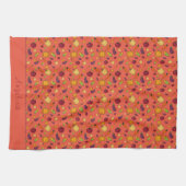Fröhliche Ernte Gemüse Muster orange Geschirrtuch (Horizontal)