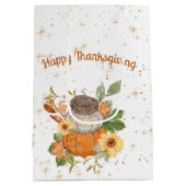 Fröhliche Erntedankaktion Herbstpumpen und Blume Mittlere Geschenktüte (Rückseite)