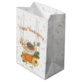 Fröhliche Erntedankaktion Herbstpumpen und Blume Mittlere Geschenktüte (Rückseite Schrägansicht)