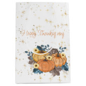 Fröhliche Erntedankaktion Herbstpumpen und Blume Mittlere Geschenktüte (Vorderseite)