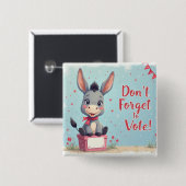 Fröhliche Esel-Wahl-Erinnerung Button (Vorne & Hinten)