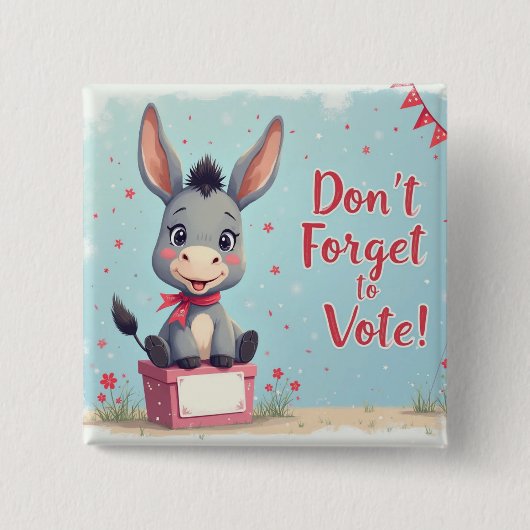 Fröhliche Esel-Wahl-Erinnerung Button (Vorderseite)