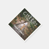 Fröhliche Ewigkeit nach stilvollem Foto Hochzeit Serviette (Ecke)