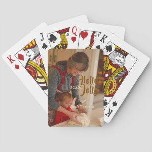 Fröhliche Familienfeiertagsfoto beige Jahr naboho Spielkarten