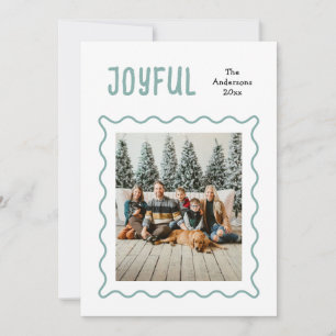 Fröhliche Familienweihnachten   Moderne wellenförm Feiertagskarte