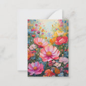 Fröhliche Fantasy-Blume Rosa Garden Monogram Mitteilungskarte (Vorderseite)