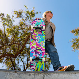 Fröhliche Farben Moderne Abstraktion Skateboard
