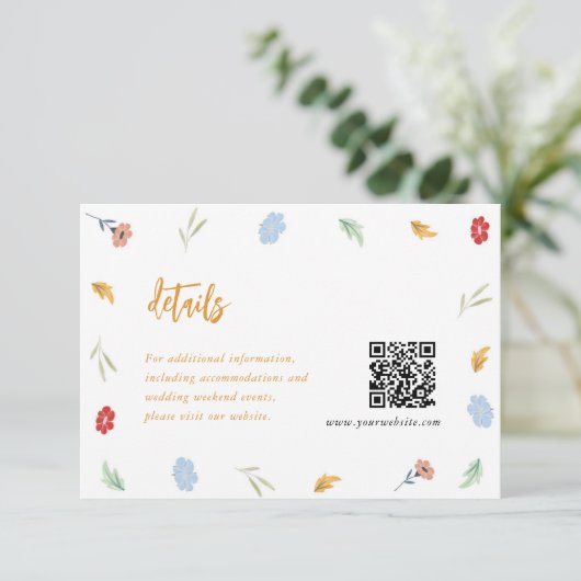 Fröhliche farbenfrohe Blumenzettel Begleitkarte (Stehend Vorderseite)