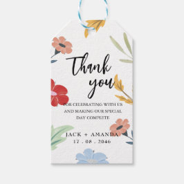 fröhliche, farbenfrohe Blumenzettel Geschenkanhänger