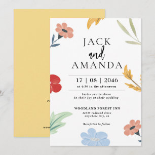 fröhliche, farbenfrohe Einladungen für Hochzeiten