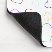 Fröhliche farbenfrohe Herzen Mousepad (Ecke)