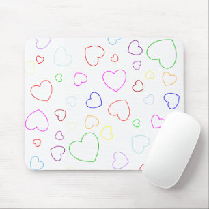 Fröhliche farbenfrohe Herzen Mousepad