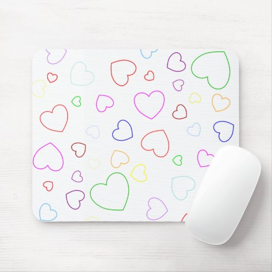 Fröhliche farbenfrohe Herzen Mousepad (Mit Mouse)