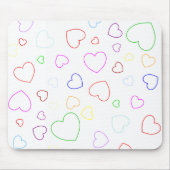 Fröhliche farbenfrohe Herzen Mousepad (Vorne)