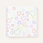 Fröhliche farbenfrohe Herzen Notizblock (Vorderseite)