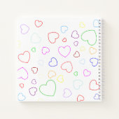 Fröhliche farbenfrohe Herzen Notizblock (Rückseite)