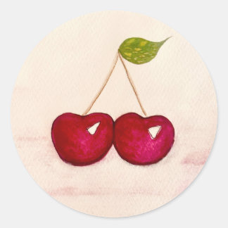 fröhliche farbenfrohe Kirschkleber Runder Aufkleber