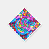 fröhliche, farbenfrohe Stille und Liebe Serviette (Ecke)
