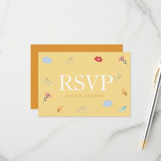 Fröhliche, farbenfrohe UAWG RSVP Karte (Vorderseite/Rückseite Beispiel)