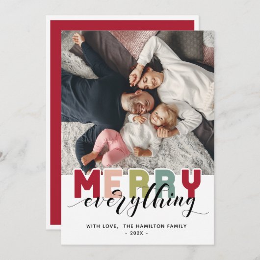 Fröhliche farbenfrohe Urlaubsfotokarte Einladung (Vorne/Hinten)