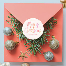 Fröhliche, farbenfrohe Weihnachten Personalisiert Runder Aufkleber