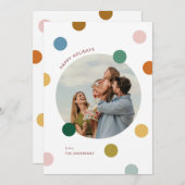 Fröhliche, farbenfrohe Weihnachtsfotokarten Feiertagskarte (Vorne/Hinten)