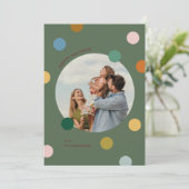 Fröhliche, farbenfrohe Weihnachtsfotokarten Feiertagskarte (Stehend Vorderseite)