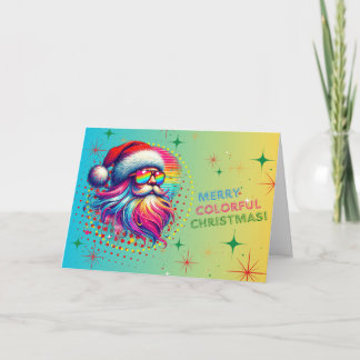Fröhliche farbenfrohe Weihnachtskarte mit Weihnach Feiertagskarte