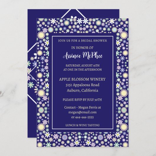 Fröhliche farbige Brautdusche Einladung (Vorne/Hinten)