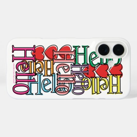 Fröhliche farbige "Hello" Casemate iPhone Case (Rückseite (Horizontal))