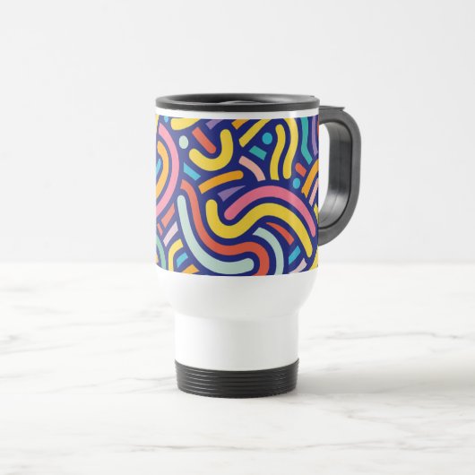 Fröhliche Farbpattern-Tasse Reisebecher (VorderseiteRechts)