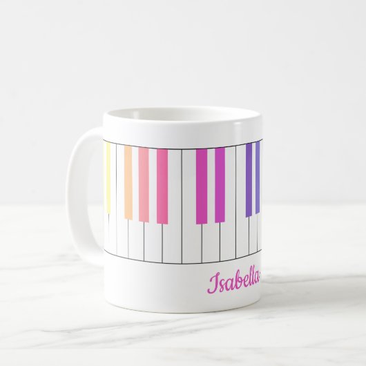 Fröhliche Farbstrahler Piano-Tasse Kaffeetasse (Vorderseite Links)