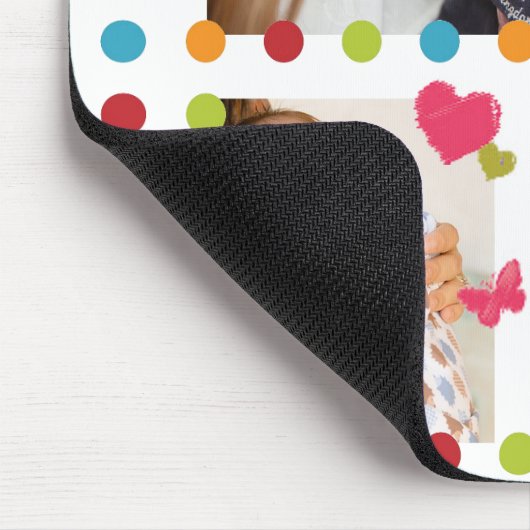 Fröhliche Farbtupfer Dots Custom Foto Liebe Mama Mousepad (Ecke)