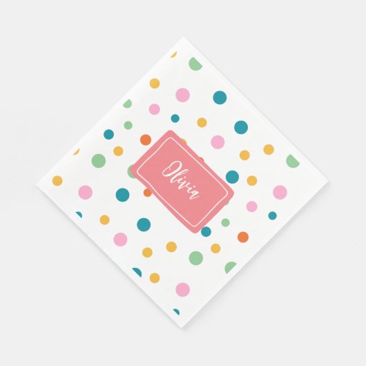 Fröhliche Farbtupfer Personalisiert Serviette (Ecke)