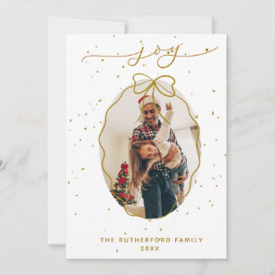 Fröhliche Faux-Gold-Weihnachtsfoto Feiertagskarte