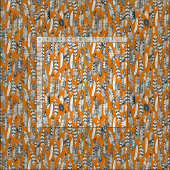 Fröhliche Federn Orange Stoff (Kachel)