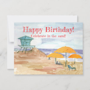 Fröhliche Feier zum Geburtstag im Sand Postkarte