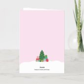 Fröhliche Feiertage Bäume und Geschenke in Pastell (Rückseite)