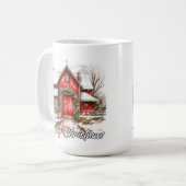 Fröhliche Feiertage Dekoratives Landhaus Kaffeetasse (Vorderseite Links)