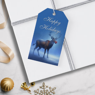 Fröhliche Feiertage Editierbare Winter Wonderland Geschenkanhänger