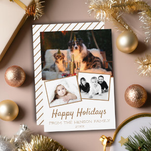 Fröhliche Feiertage Fotocollage 3 Fotos Feiertagskarte