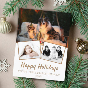 Fröhliche Feiertage Fotocollage 3 Fotos Feiertagspostkarte