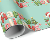 Fröhliche Feiertage Geschenkpapier (Rolleneckpunkt)