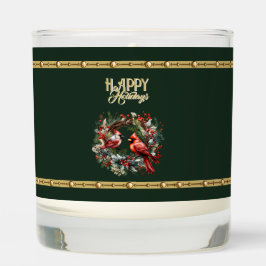 Fröhliche Feiertage Kardinalskranz Duftkerze