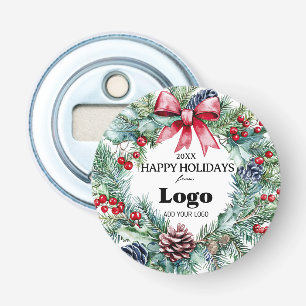 Fröhliche Feiertage Kranzschleifen-Logo-Geschenk f Flaschenöffner