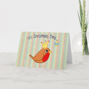 Fröhliche Feiertage lustiger Vogel Weihnachten